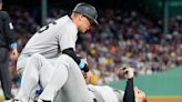 Yankees 1B Anthony Rizzo leaves game with injury to right lower arm after collision