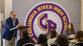 ‘Politics is all around us’: Lt. Gov. Denny Heck visits Columbia River High School to speak with students about civics, political ethics
