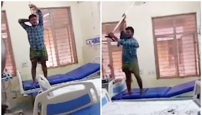 Watch: Mentally Unstable Man Attacks Staff, Creates Ruckus In Andhra Pradesh Hospital