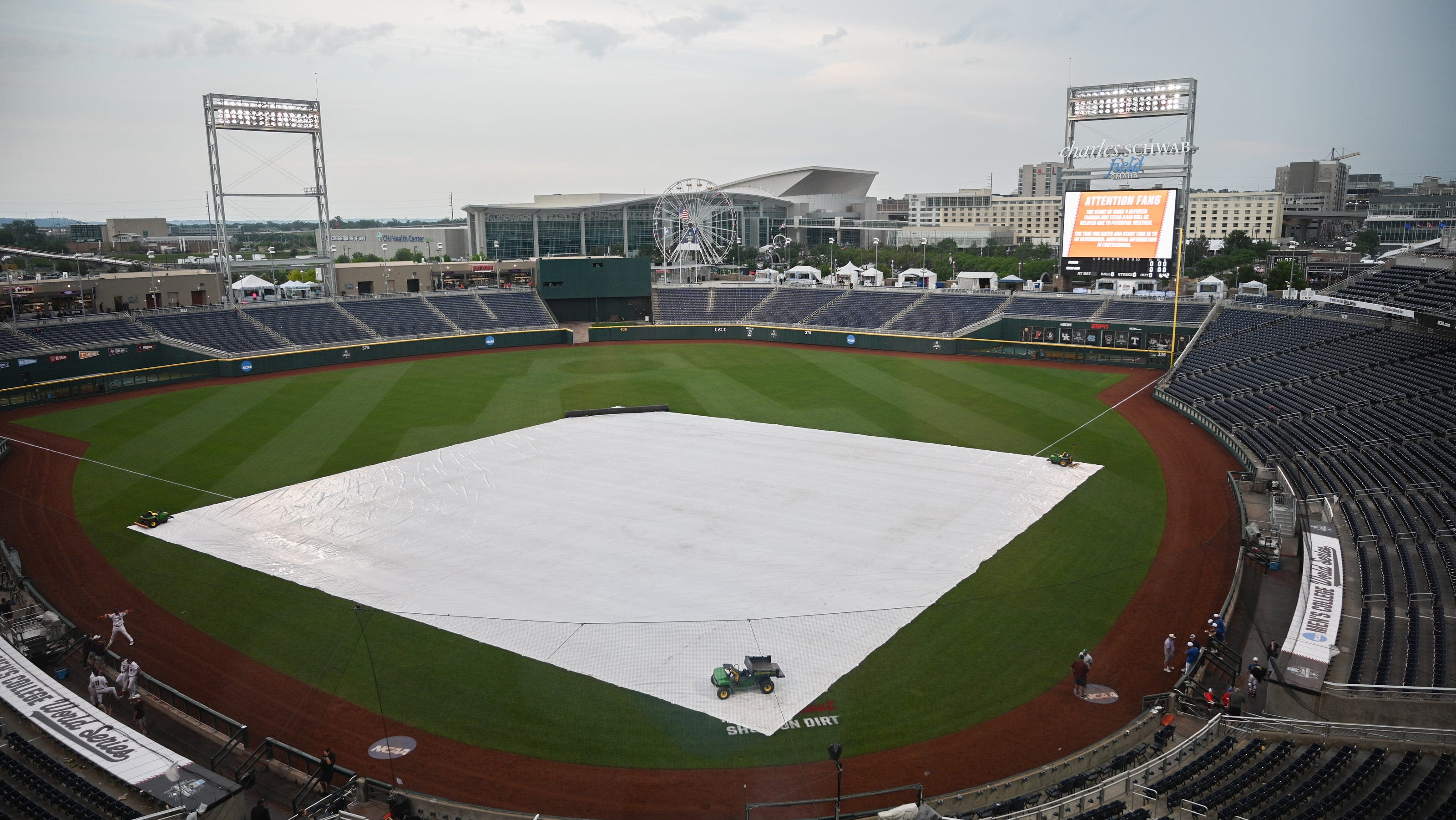 College World Series weather: Updated bracket, schedule after rain postpones Tuesday nightcap