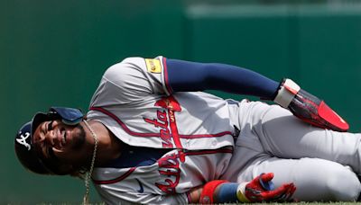 Reigning NL MVP Ronald Acuña Jr. leaves game after apparent left knee injury