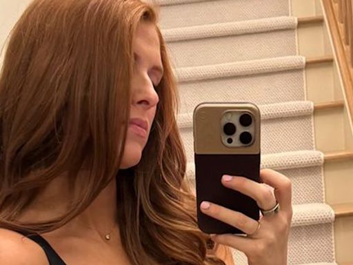 Audrey Roloff shows her massive baby bump as she strips down to black underwear