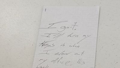 A Kentucky mayor wrote his resignation note on the back of an envelope