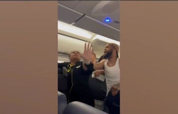 Spirit Airlines passengers brawl onboard plane as flight attendant attempts to intervene: 'Throwing it down'