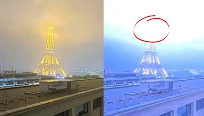 Así fue el impresionante impacto de un rayo sobre la Torre Eiffel