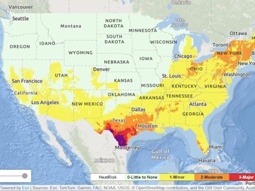 Heat wave map shows US states seeing rising temperatures