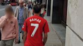 Fury as football fan spotted with 'Hamas' printed on Manchester United shirt