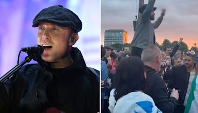 BBC star spotted belting out Gerry Cinnamon song from pal's shoulders at TRNSMT