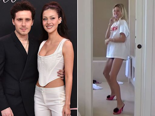 Brooklyn Beckham Shares Video of Wife Nicola Brushing Her Teeth in Underwear, Heels but She Jokes It's ‘Not Approved’