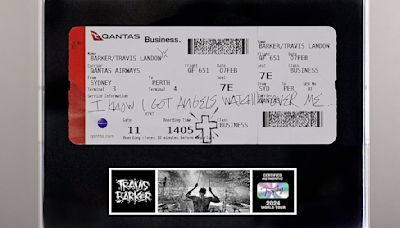 Travis Barker's boarding pass up for sale for $8K