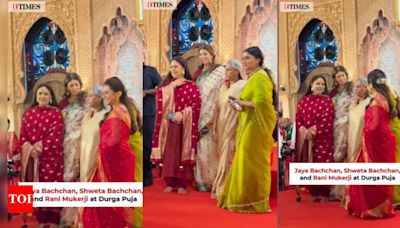 Navratri 2024: Jaya Bachchan and Shweta Bachchan join Rani Mukerji at the Durga puja pandal | - Times of India