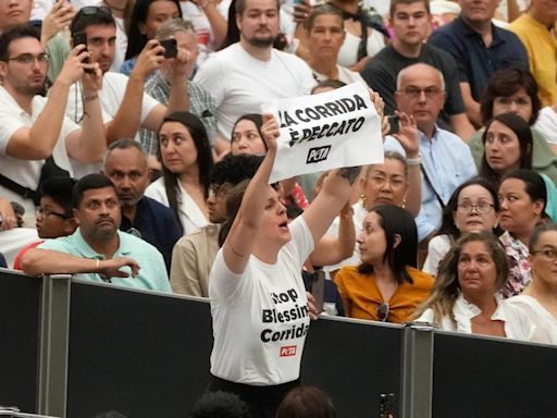 Peta protesters at Vatican audience urge Pope to denounce bullfighting