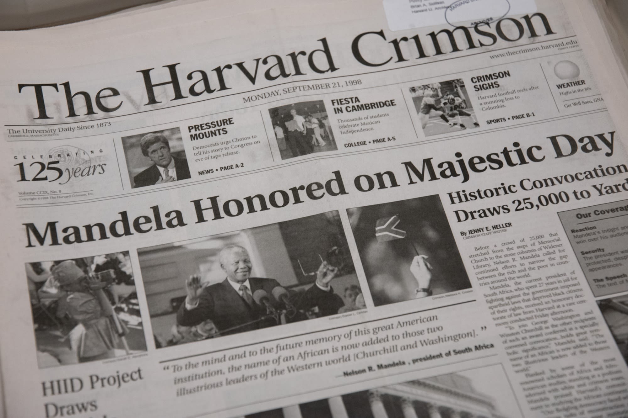 ‘Hanging On to Every Word’: Listeners Reflect on Nelson Mandela’s 1998 Address at Harvard | News | The Harvard Crimson