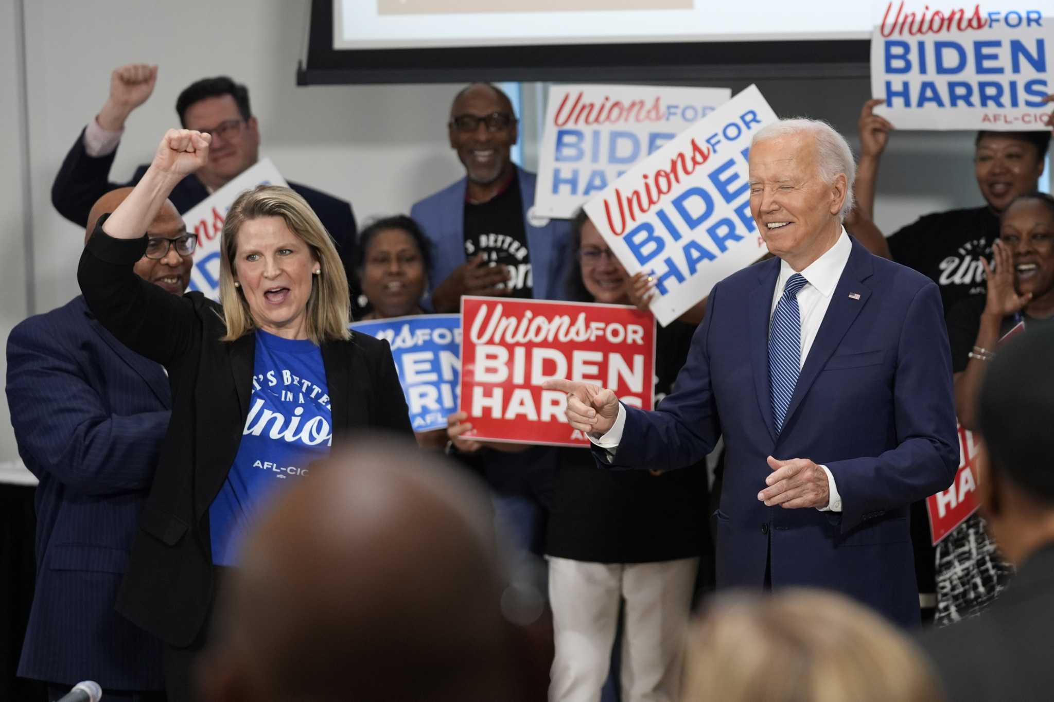 Biden looks to union leaders for support as he seeks to reassure worried Democrats