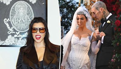 Kourtney Kardashian shows off framed wedding veil featuring sweet tribute to Travis Barker