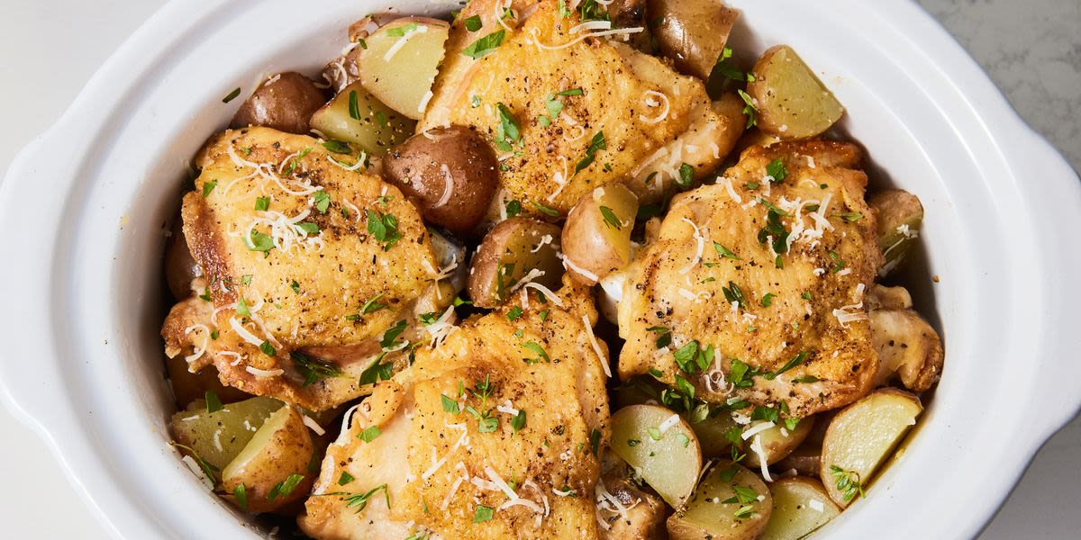 Slow-Cooker Garlic-Parmesan Chicken Is The No-Fuss Weeknight Dinner You Need