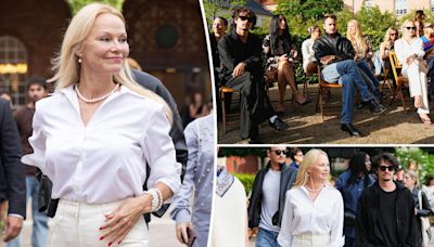 Pamela Anderson brings her sons as her dates to Copenhagen Fashion Week