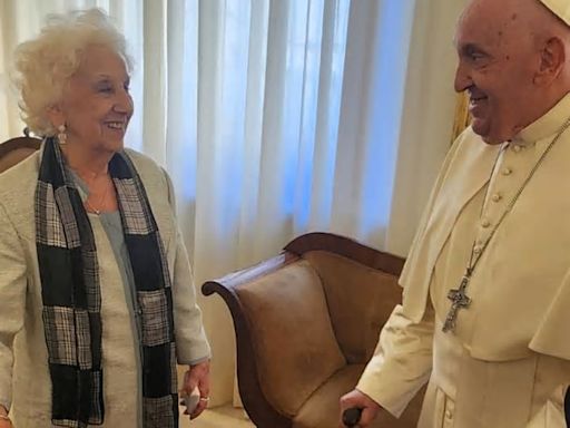 Estela de Carlotto visitó al Papa Francisco: otro mensaje simbólico contra el odio y el negacionismo