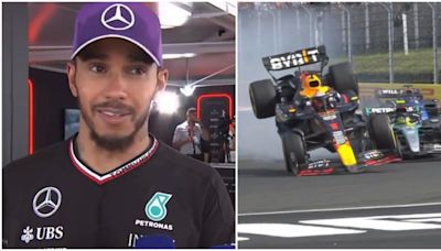 Lewis Hamilton's reaction to Max Verstappen blaming him for Hungary GP collision goes viral