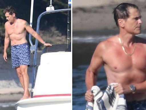 Shirtless Rob Lowe, 60, Shows Off Impressive Physique While Celebrating July 4th on a Boat With His Sons: Photos