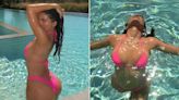 Kylie Jenner Serves Fierce Sexiness in a Teeny-Tiny Hot Pink SKIMS Bikini