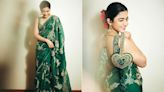 Rashmika Mandanna Wore Her Heart On A Potli To Match Her Green And Gold Saree