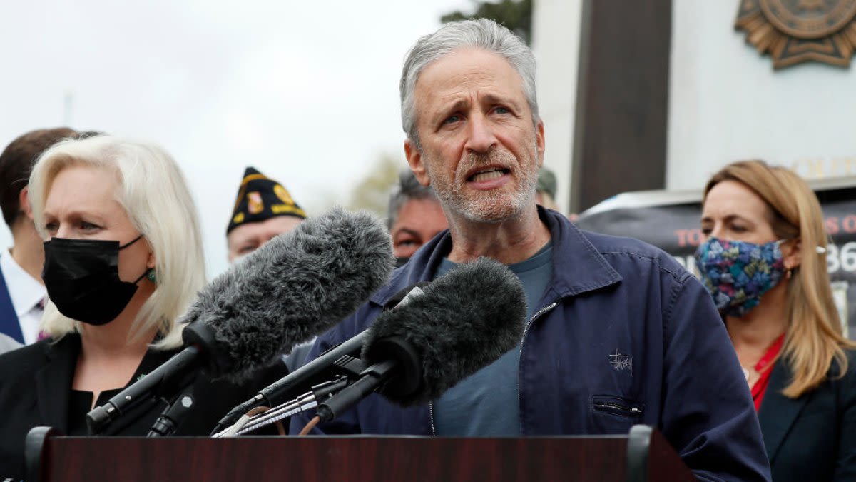 Jon Stewart pushes VA to cover troops sickened by uranium after 9/11