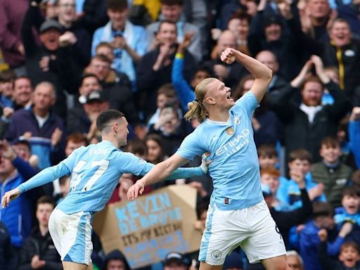 Siguen con la primera opción en la Premier League: Erling Haaland lidera el triunfo del Manchester City con un póker - La Tercera