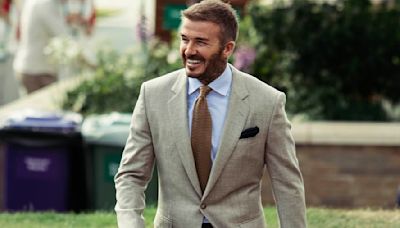 David Beckham attends first day of Wimbledon in dashing Hugo Boss suit