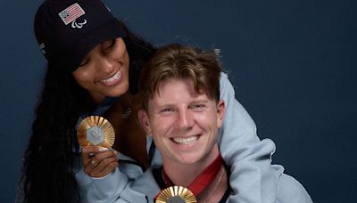 Matching Gold Medals For Track And Field Power Couple Hunter Woodhall And Tara Davis-Woodhall