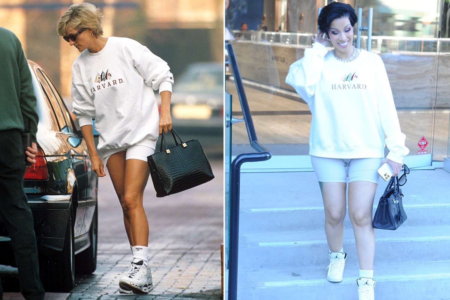 Cardi B Channels Princess Diana in One of the Royal's Iconic Athleisure Outfits — 'Shy Di' Hairstyle and All