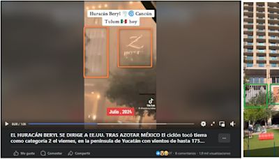 Videos de tormentas en distintos países circulan como si fueran del huracán Beryl en México en 2024