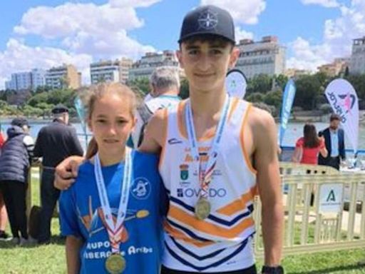 Éxito asturiano en el campeonato de España infantil de piragüismo: Salomé Llorián y Adrián García, campeones de España