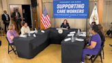 Vice President Harris speaks to nursing home care employees in La Crosse