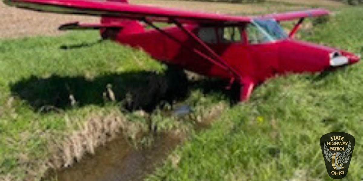 Stark County plane crash strikes culvert after landing