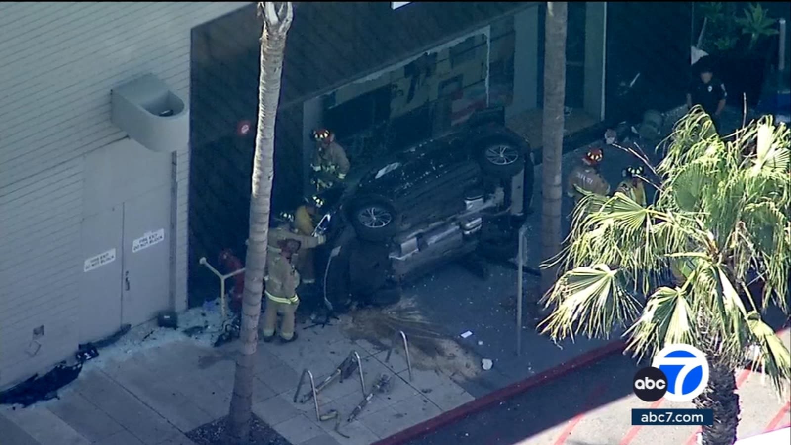 1 injured after car crashes into store at Westfield Culver City