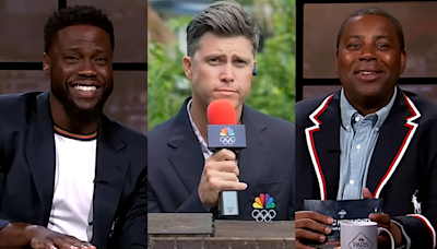 I Can't Get Enough Of Kenan Thompson And Kevin Hart Absolutely Roasting Colin Jost's Janky AF Olympics Setup