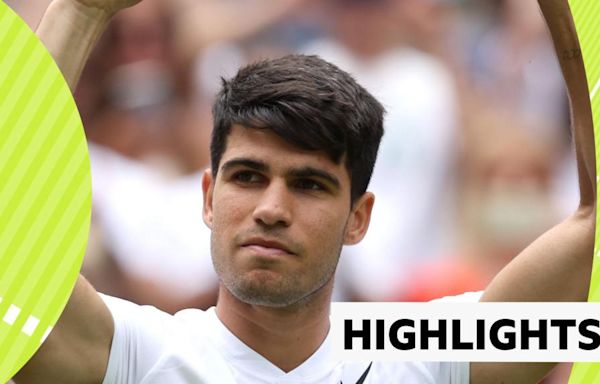 Wimbledon 2024: Carlos Alcaraz holds nerve to beat Frances Tiafoe in five-set thriller