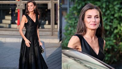 Queen Letizia of Spain Marries Classic Little Black Dress With...for the Royal Theater’s New Season Opening in Madrid