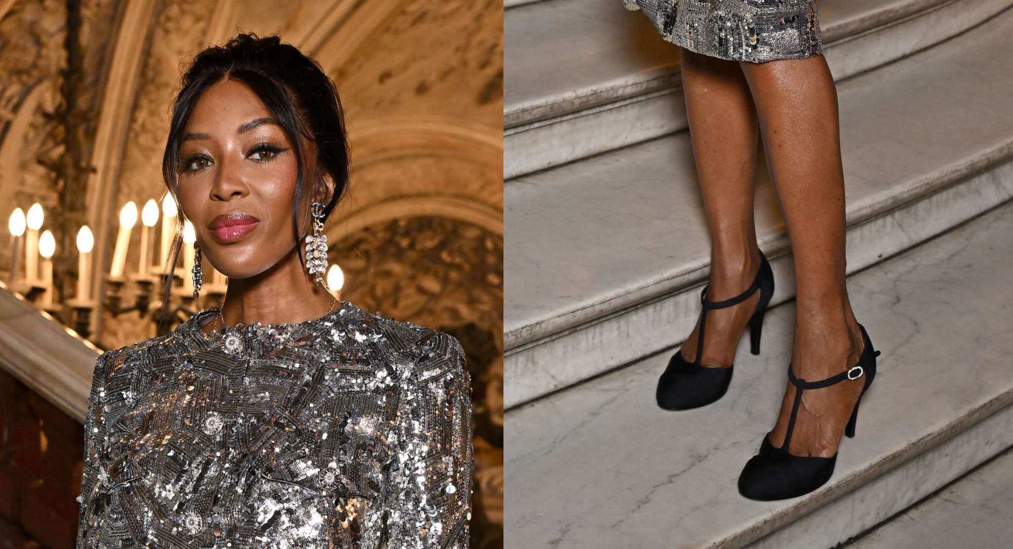 Naomi Campbell Continues Vintage Chanel Trend in T-Strap Heels at Paris Couture Week