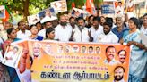 BJP members stage protest against Congress leaders’ remarks on Annamalai