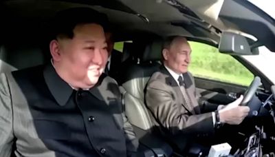 Putin drives Kim Jong-un in luxury Russian-built limousine during North Korea visit