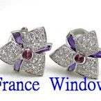 法國櫥窗  卡地亞 Cartier 紫晶鑽石耳環
