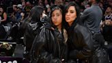 Kim Kardashian and North West Coordinated in All Black Leather While Courtside at a Lakers Game