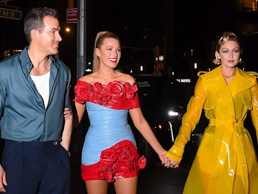 Blake Lively, Gigi Hadid and Ryan Reynolds at Deadpool premiere party