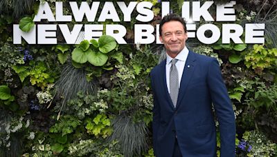 Hugh Jackman cuts a very dapper figure in a sleek blue at Wimbledon