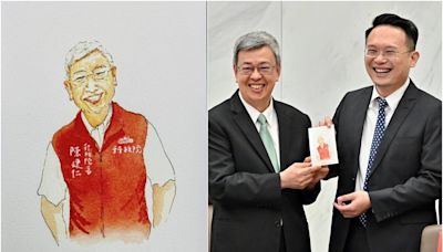 行政院今總辭 桃副市長贈畫像感謝陳建仁：不同政黨還是可以合作