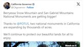 Governor Gavin Newsom Says National Monument Expansions of Berryessa Snow Mountain and San Gabriel Mountains Bring...