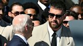 ...Biden Jokingly Turns White House Podium Over to Travis Kelce During Chiefs Visit: ‘God Only Knows What He’d Say...