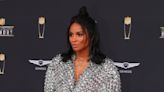 Ciara Accentuates Baby Bump With Gold Leaf Appliques in New Red Carpet Pics